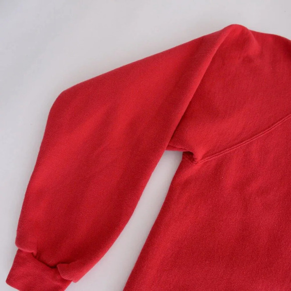Vintage 90S Lee Authentic Apparel Red Cotton Blend Blank Pull Over Sweatshirt XL - Picture 7 of 10